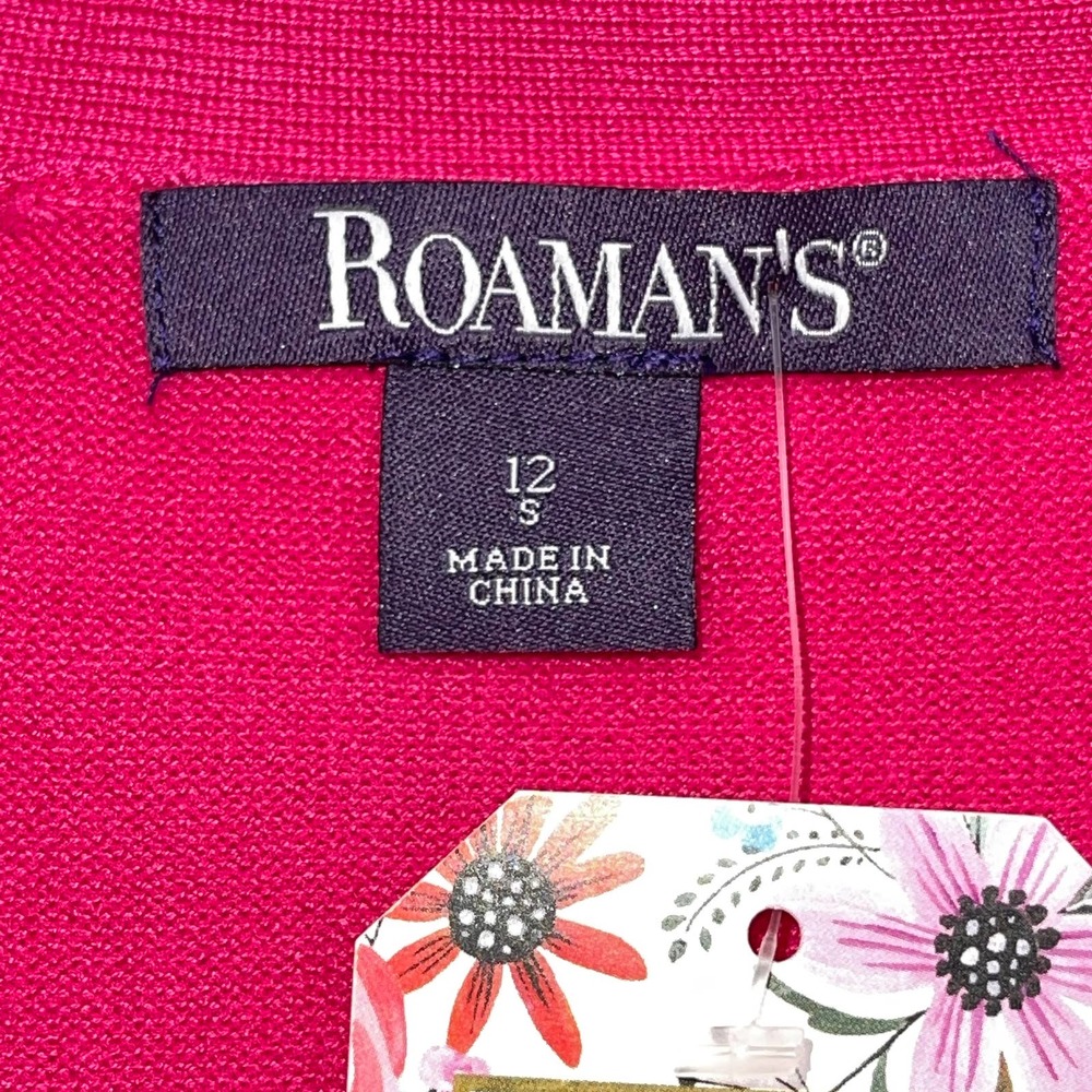ROAMAN’S VIBRANT PINK CROPPED KIMONO SLEEVE CARDIGAN SIZE 12 - Picture 3 of 4